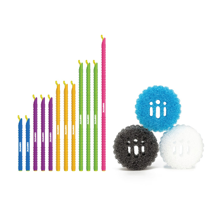 Bundle and Save - GRIPSTIC® Bag Sealer 12-Pack Assorted & 3pc Scrub Sponge Set