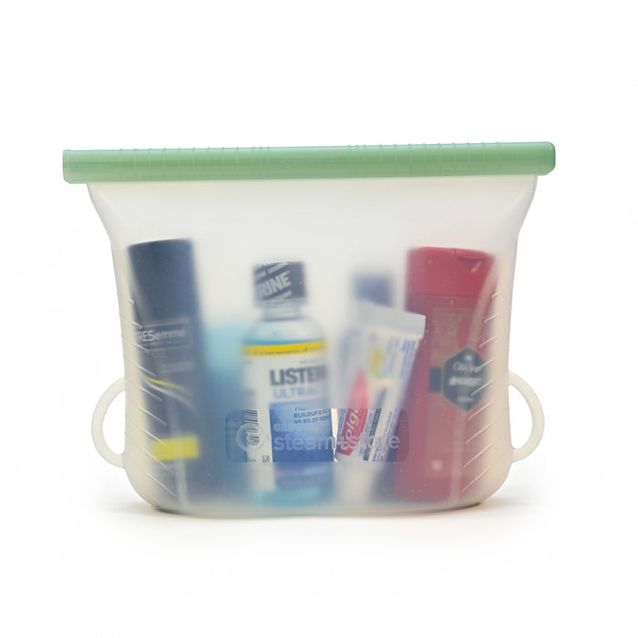 GRIPSTIC Reusable Silicone Steam + Store Bags - Microwave Safe Food Bags, Set of 3