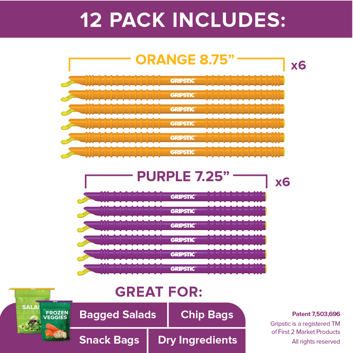 Bundle and Save - GRIPSTIC® Bag Sealer 12-Pack Medium & 3pc Scrub Sponge Set