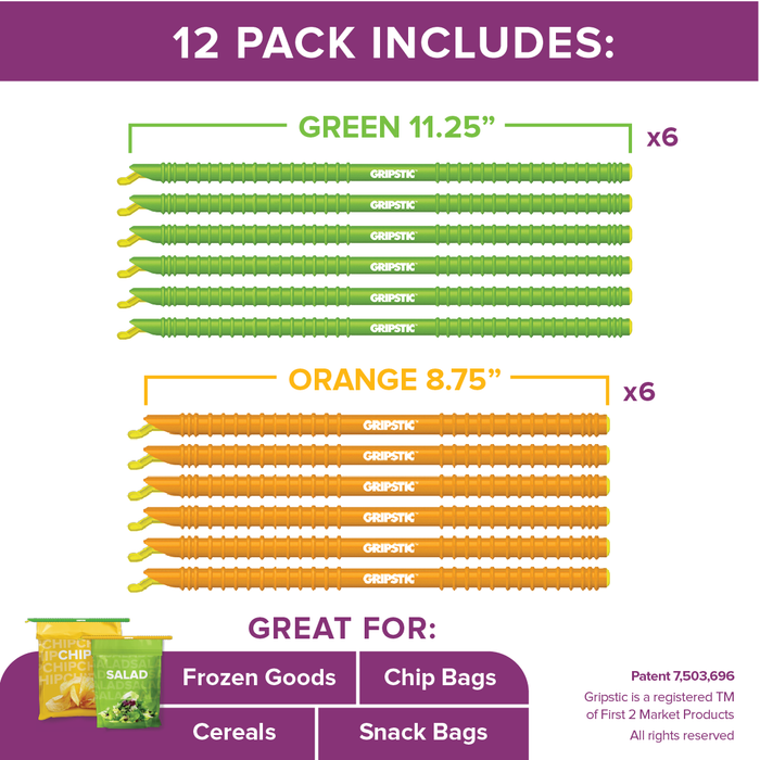 Bundle and Save - GRIPSTIC® Bag Sealer 12-Pack Large & 2pc Scrub Sponge Set