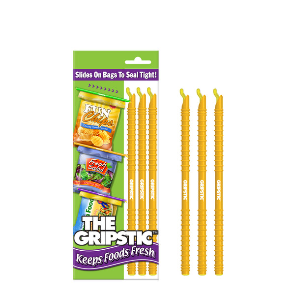 The Gripstic® Keeps Food Fresh 3pk Orange Sealing Rods